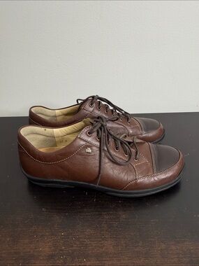 Finn Comfort Shoes Men UK 9 US 9.5 Brown Leather Cap Toe Sneaker Cap Toe Casual